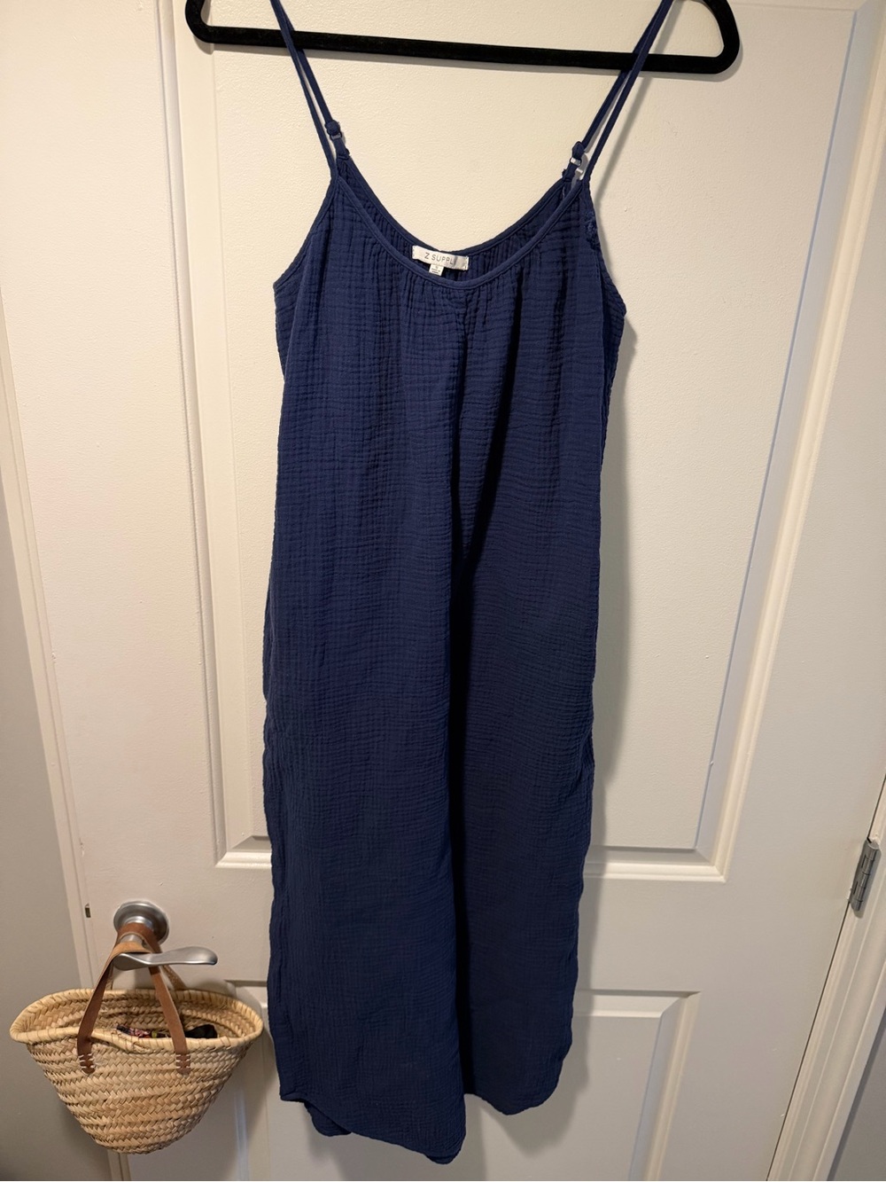 Z Supply Navy Cotton Gauze Jumpsuit
